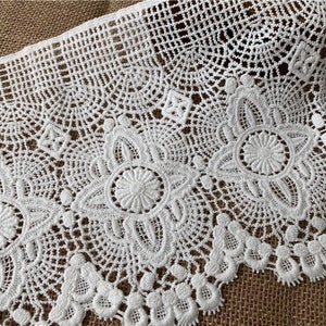 Super Wide Cotton Lace Trim Retro off White Crochet Lace Hollowed Out ...
