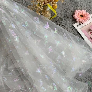 Gradient Butterfly Bronzing Lace Fabric Butterfly Tulle Mesh Lace Fabric For tutu dress, banquet dresses