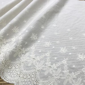 Off White Cotton Lace Trim, Retro Lace Trim, Hollowed Out Lace, 16.9" Wide By The Yard