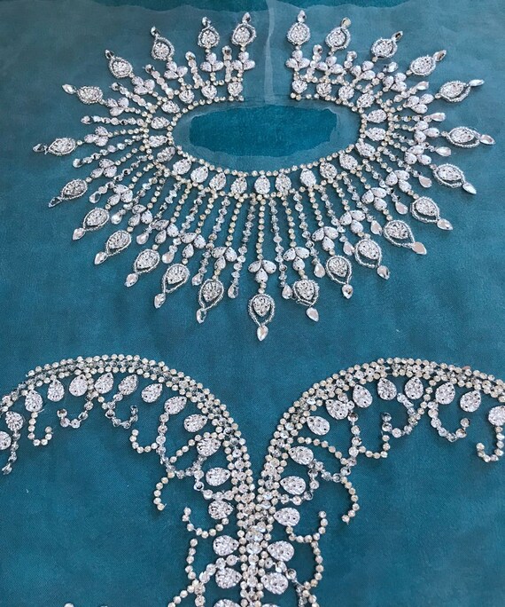 Applique Di Lusso In Strass Di Vetro Per Abiti – Perfette Per Abiti Da Sposa E Progetti Fai Da Te - 2