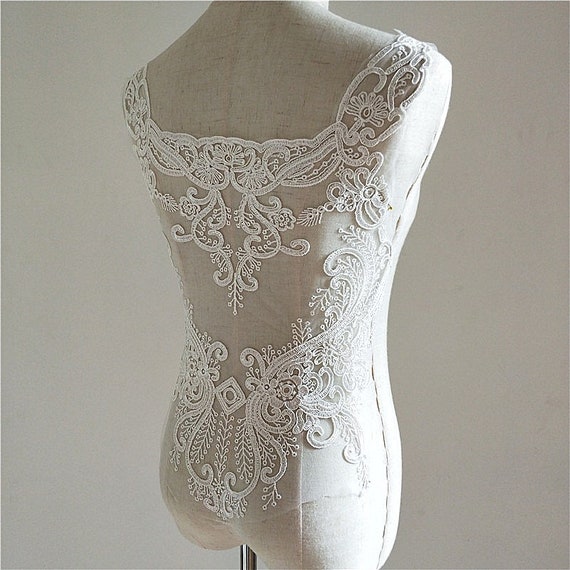 Venice Flower Applique Bridal Applique Lace RedBlackOff White Wedding Applique 1 Pair