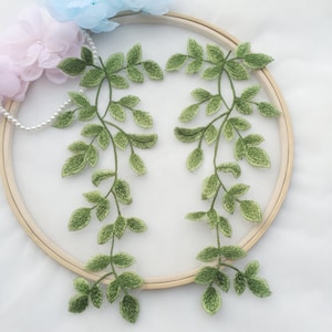 1組のフォレストグリーンリーフレースアップリケオーガンザ刺繍花柄モチーフパッチダンスコスチューム用品