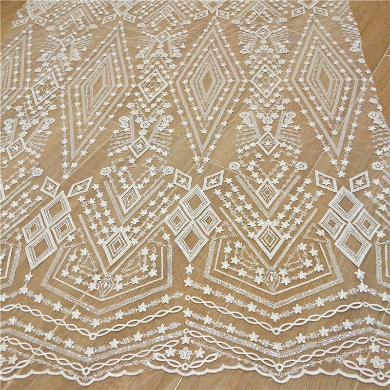 Stars Fabric off White Geometric Mesh Lace Fabric Sequined | Etsy