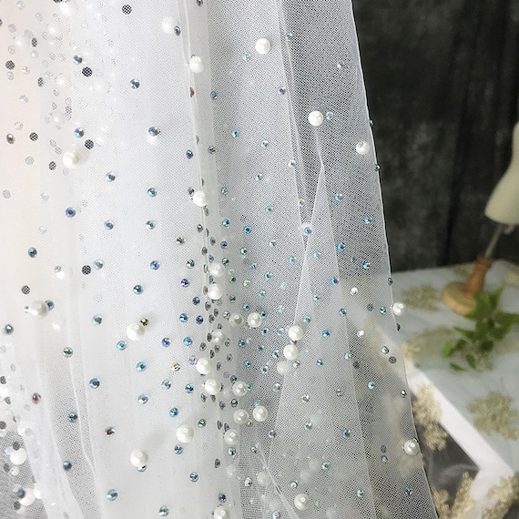 Rhinestone lace fabric deals
