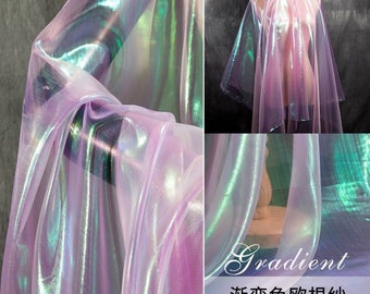 BENECREAT Tessuto In Organza Trasparente Leggero Bicolore Da - 10