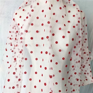 Roter Tupfen-Tüllstoff, weicher Tulle-Tupfen-Spitzenstoff für Innendekoration, Abschlussballkleid, Hochzeitskleid, Brautzubehör