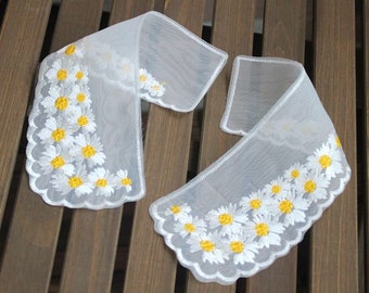 Lovely Daisy Lace Collar, Yellow-white Daisy Neckline For Skirt, Sweater, Blouse, Dress
