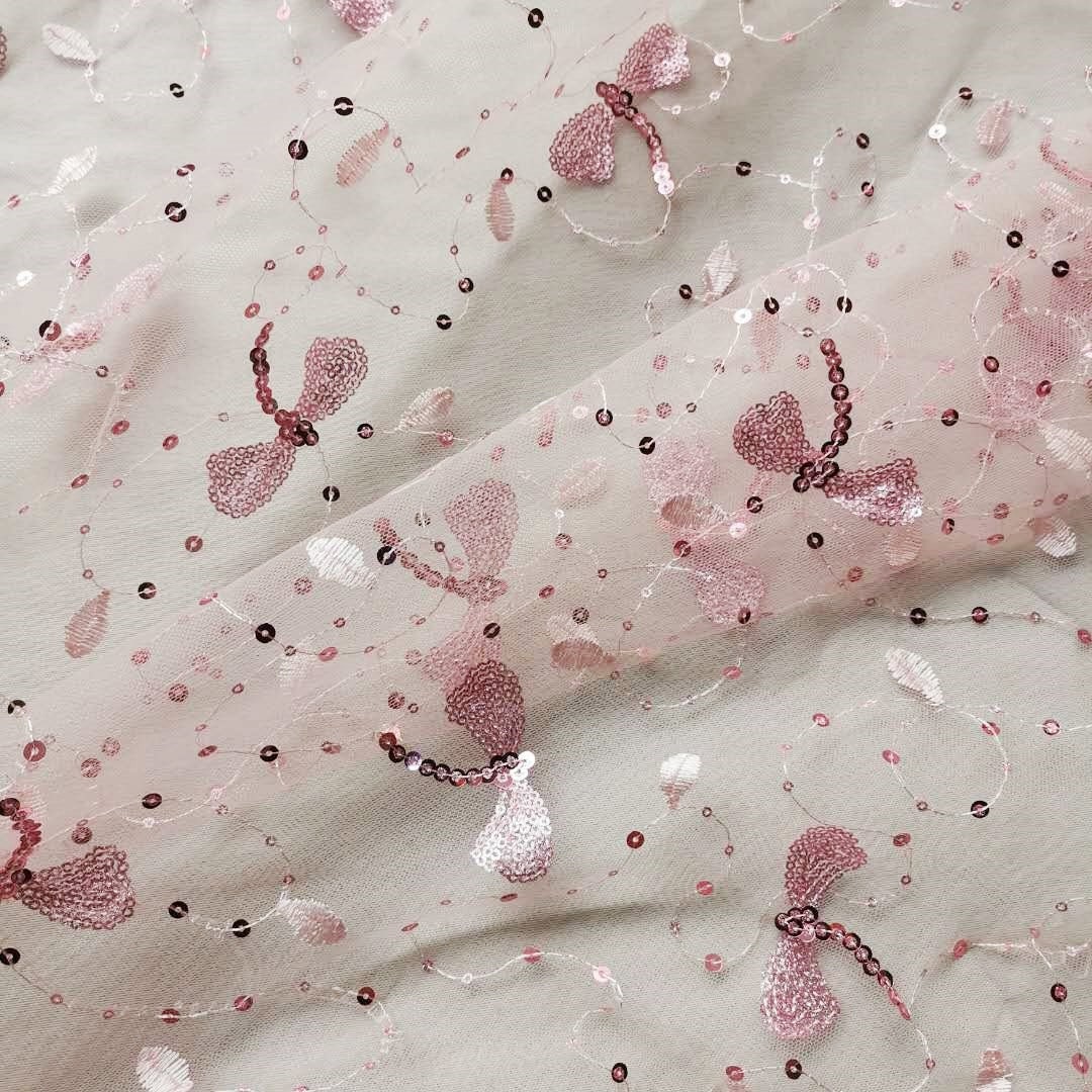 4 Colors Exquisite Dragonfly Embroidery Lace Fabric Dragonfly Sequins Tulle Mesh Lace Fabric For tutu dress, banquet dresses
