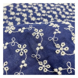 2021 New Item! Embroidered Lace Fabric, Flower Cotton Fabric, Off White Cotton Lace Fabric By The Yard 55" Width