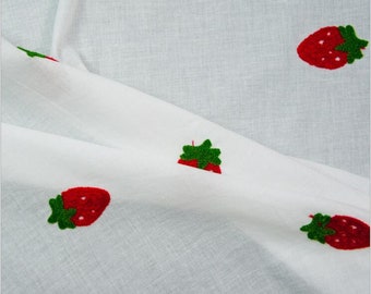 Strawberry Cotton Fabric, Lovely Cherry Fabric, Pineapple Cotton Lace, Fruit Cotton Fabric