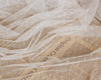 Dotted Mesh Lace Fabric, Gauze Fabric, Tulle Lace Fabric, Spot Fabric By The Yard