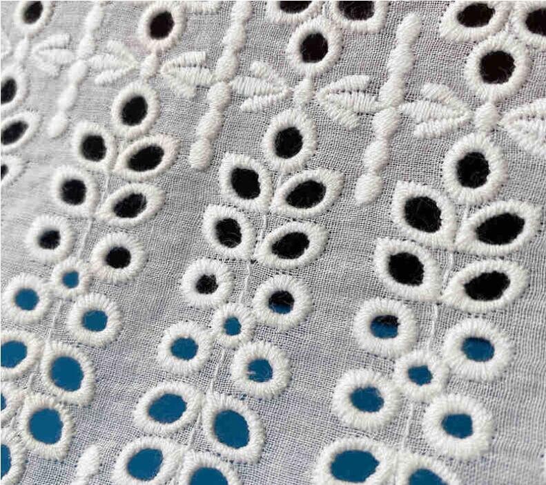 Eyelets In Textiles Cotton Eyelet Floral Lace Fabric, 51