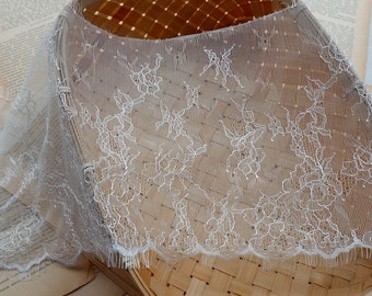 Off White Or Black Chantilly Lace Trim 3 Yards