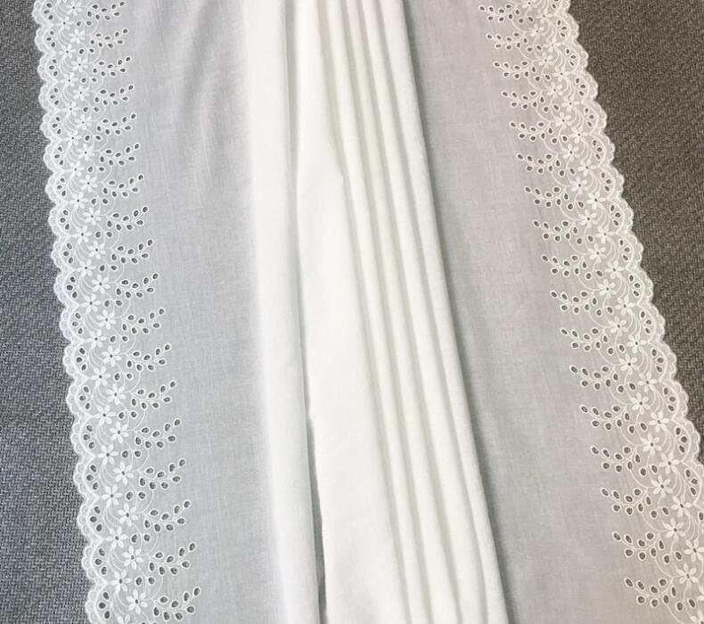 1 Yard Retro Cotton Lace Fabric Off White Embroidered Eyelet | Etsy