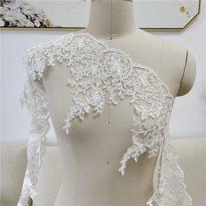 Lace Trim, Corded Lace Trim, Alencon Lace Trim, Bridal Veil Lace Trim, Off White Lace Trim, Wedding Veil Lace Trim