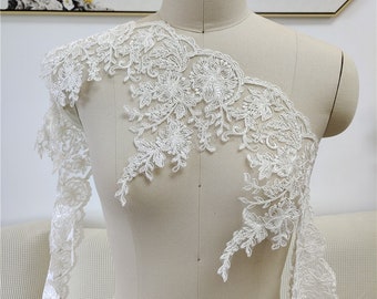 Lace Trim, Corded Lace Trim, Alencon Lace Trim, Bridal Veil Lace Trim, Off White Lace Trim, Wedding Veil Lace Trim