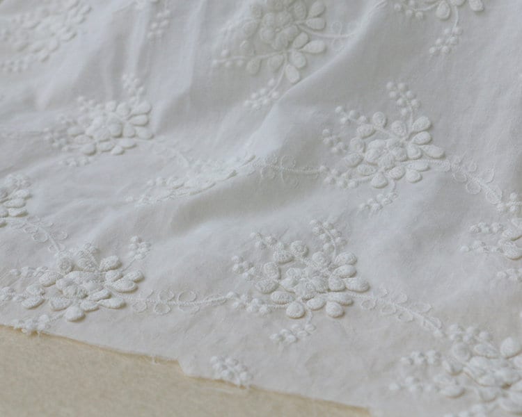 Cotton Fabric off White 3D Floral Embroidered Wedding Fabric - Etsy