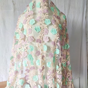 rose lace fabric, floral lace fabric, embroidered lace fabric, bridal lace fabric, wedding dress fabric
