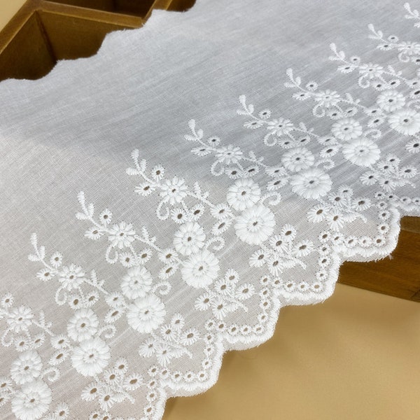 Cotton Lace Trim, Floral Embroidery Lace, Dress Trim, Trim Lace