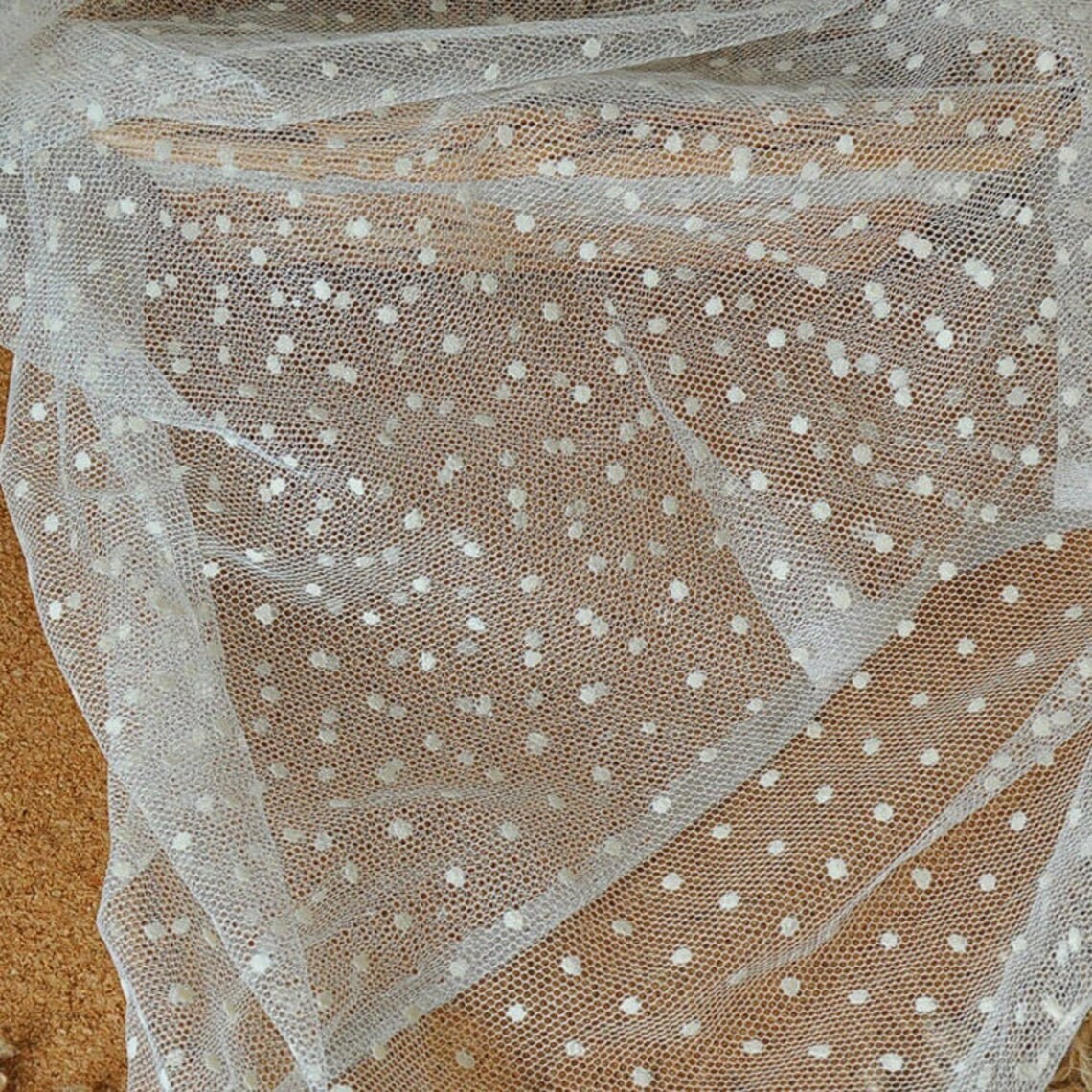 Adorable Polka Dot Tulle Fabric Soft Spot Embroidery Lace Fabric
