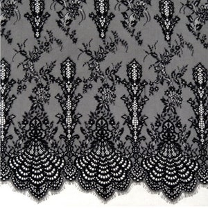 French Floral Chantilly Lace Fabric, Soft, Colors Off White Or Black, 3 Yards Long