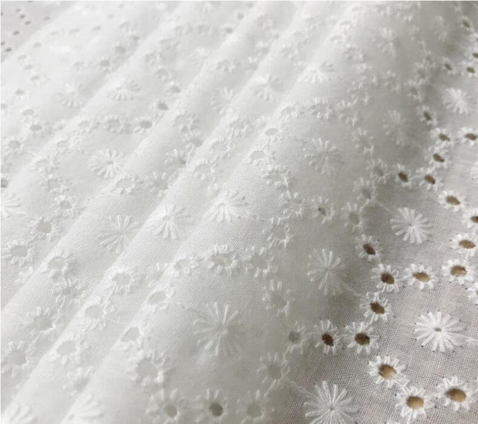 Cotton Lace Fabric Cotton Fabric Hollowed Out Cotton Fabric Etsy