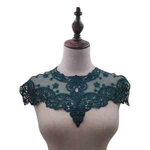 Venice Lace Collar Applique In 4 Colors Fake Collar Wedding Floral Lace Collar O Shape Neckline Collar Motif