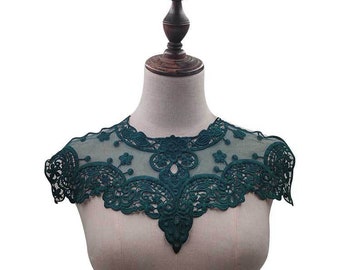 Venice Lace Collar Applique In 4 Colors Fake Collar Wedding Floral Lace Collar O Shape Neckline Collar Motif