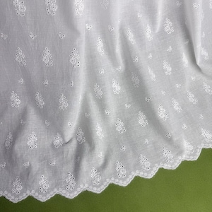 Eyelet Flower Cotton Lace Fabric, Embroidery Cotton Fabric, Off white/Apricot Cotton Fabric, Blouse Dress Costume Fabric 1 Yard