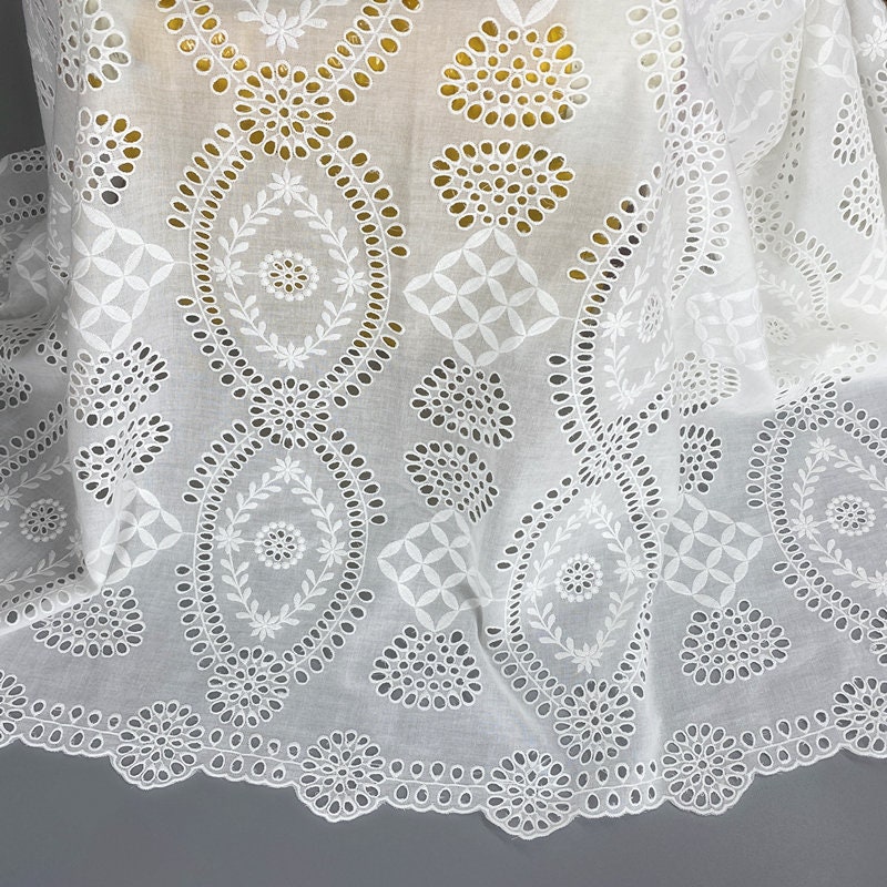2021 Newest Vintage Hollowed Lace Fabric off White Cotton - Etsy