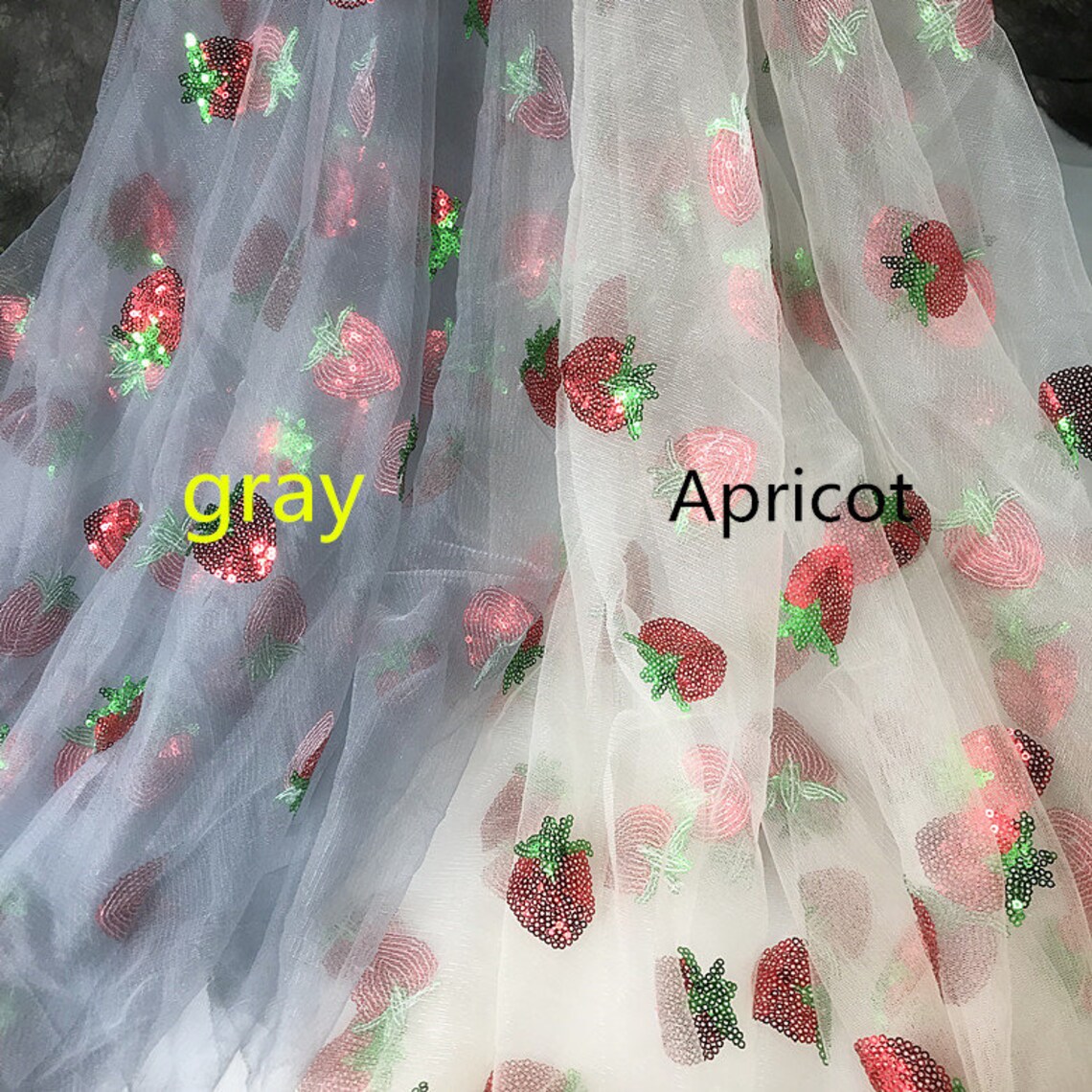 strawberry sequin tulle