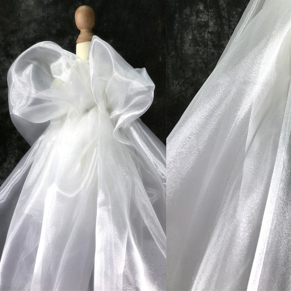 Tissu Organza Noir Transparent 1.5 M - Mousseline Polyester Pour Décoration Mariage, Vêtements, Rideaux - DIY