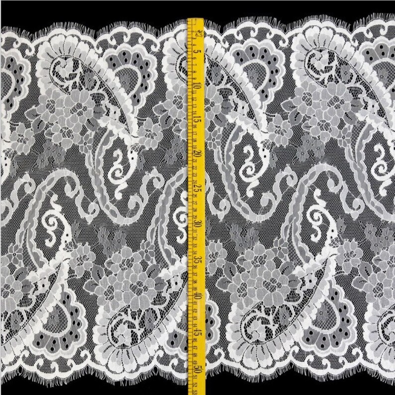 ivory chantilly lace trim eyelash lace trim wedding lace trim 3 yards