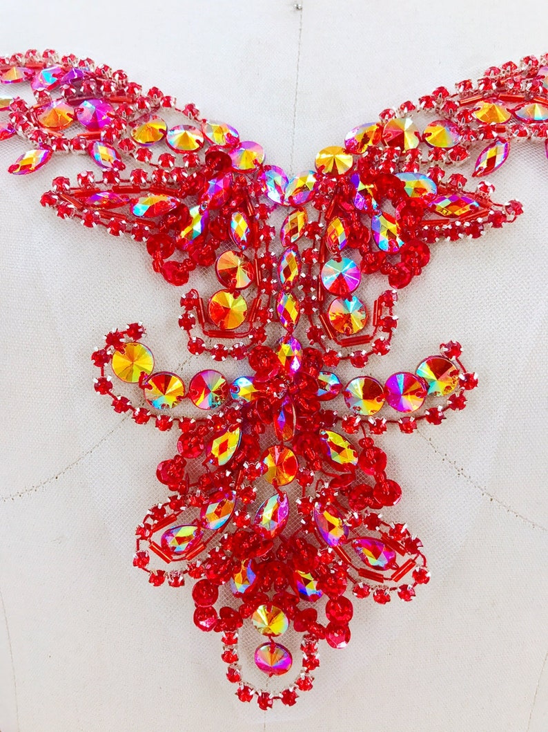 1 Set Bridal Dress Belt GoldRedRoyal BlueChampagneWhite 11 Colors Heavy Beaded Rhinestone Collar Applique