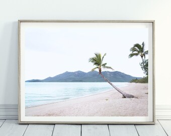 Palm Tree Print, Digital Download Print, Coconut Tree Photography Art Print, Coastal Beach Wall Art Prints.