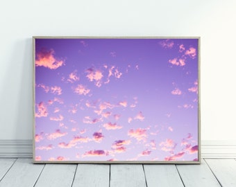 Sunset Pink Aesthetic Printable Print, Digital Download Print, Sunset Clouds Digital Print