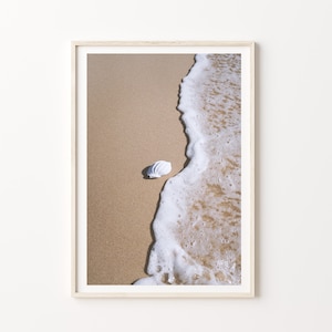 Coastal Shell print, Beach art Digital print. Coastal beach shell wave print. Download Beach print. Shell art poster
