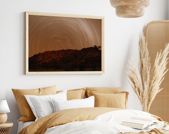 Star Trails Photography Poster Print. Digital Download Printable image. Outback Australia Star Photography Print.
