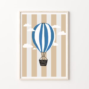 Hot air balloon Print. Boys room art posters. Fun Cool art prints for kids room. Abstract kids art posters. Printable download