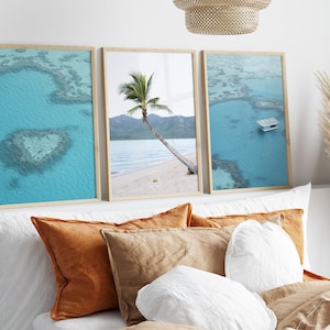 Coastal Set of Photography Prints, Digital Downloads, Great Barrier Reef Coastal Prints, Ocean Reef Photography Art Prints.