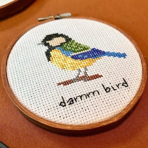 Damm Bird Las Culturistas Cross Stitch Pattern