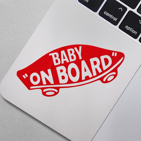 Baby On Board Skate Style - decorative decal for cars, laptops, windows, mugs, glass, etc.