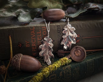 Silver Oak Leaf Pendant. Tactile and realistic, full of natural detail on both sides, a lovely everyday pendant, perfect for a nature lover.