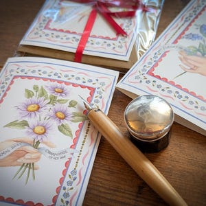 5er Set Floriographie Grusskarten, innen leer, inspiriert von der viktorianischen Sprache der Blumen. Nützlich für zahlreiche Gelegenheiten.
