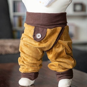 Barrier pants, split pants made of corduroy, grow with you Diaper free image 1