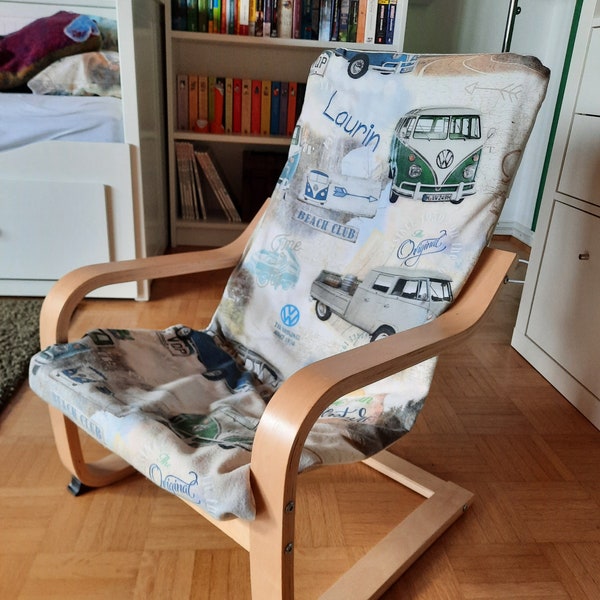 Housse pour chaise pour enfant Ikea Poäng, chaise pour enfant, personnalisée brodée avec nom, housse, housse