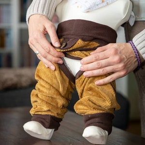 Barrier pants, split pants made of corduroy, grow with you Diaper free image 3