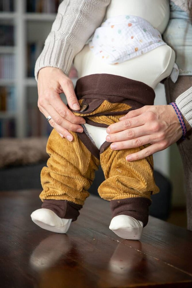 Barrier pants, split pants made of corduroy, grow with you Diaper free image 3