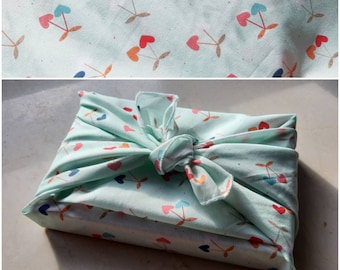 Juego de papel de regalo de tela Furoshiki Papeles de regalo de Navidad Regalos sostenibles para Semana Santa, cumpleaños o Navidad