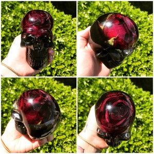 Resin handmade rose skull gothic decor...read description before order